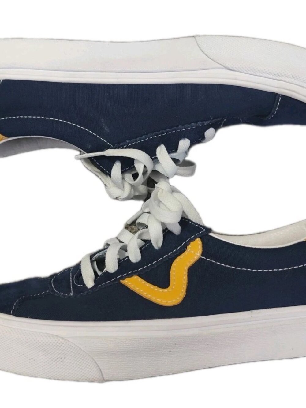 Vans Off The Wall Navy Yellow Suede Sneakers Men's 6.5 Women's 8